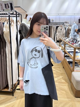「LOWRYS FARM（ローリーズファーム）のストレッチサテンスカート　 290120（スカート、ブラック系）」を使った、るりこさん（レディース）の夏コーディネート