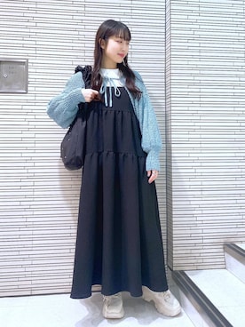 「LOWRYS FARM（ローリーズファーム）のアイテム（トートバッグ）」を使った、るりこさん（レディース・154cm）の冬コーディネート