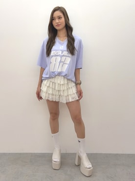 「アイテム（ソックス/靴下）」を使った、KURENAさん（レディース・153cm）の夏コーディネート