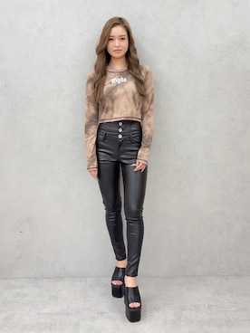 「GYDA（ジェイダ）のアイテム（その他パンツ）」を使った、KURENAさん（レディース・153cm）の夏コーディネート