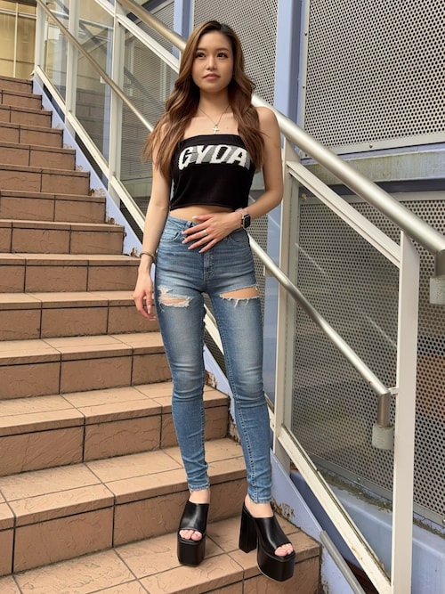 GYDA ニットベアトップス
