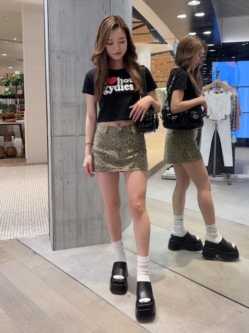 leopard patternスカートライクショートパンツ（スカート