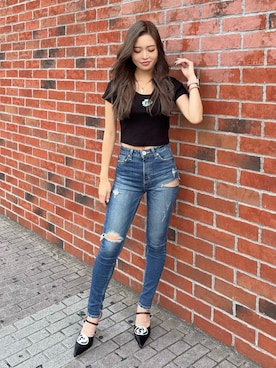 「GYDA（ジェイダ）のアイテム」を使った、KURENAさん（レディース・153cm）の夏コーディネート