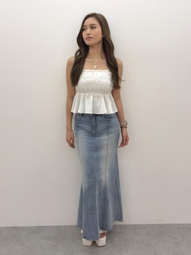 「アイテム（スカート）」を使った、KURENAさん（レディース・153cm）の夏コーディネート