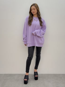 「アイテム（スウェット）」を使った、KURENAさん（レディース・153cm）の夏コーディネート