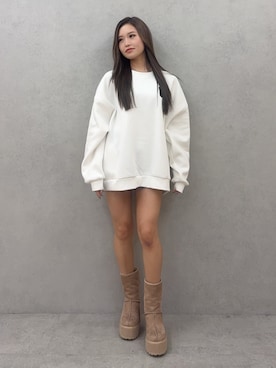 「GYDA（ジェイダ）のアイテム」を使った、KURENAさん（レディース・153cm）の冬コーディネート