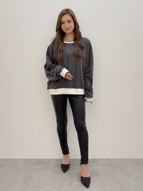 ハイウエストBACKクロスフェイクレザーパンツ（その他パンツ）｜GYDA