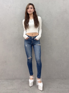 「GYDA（ジェイダ）のアイテム」を使った、KURENAさん（レディース・153cm）の春コーディネート