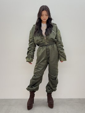 「GYDA（ジェイダ）のアイテム（その他パンツ）」を使った、KURENAさん（レディース・153cm）の秋コーディネート