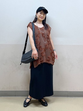 「アイテム（スカート）」を使った、emaさん（レディース・155cm・30代）の夏コーディネート