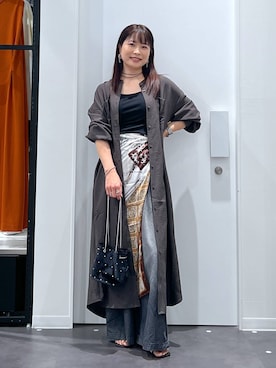 「アイテム（シャツワンピース）」を使った、emaさん（レディース・155cm）の夏コーディネート