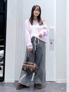 「アイテム（ピアス（両耳用））」を使った、emaさん（レディース・155cm）の冬コーディネート