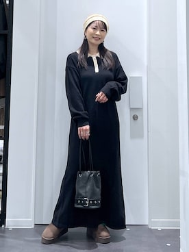 「アイテム（ニットキャップ/ビーニー）」を使った、emaさん（レディース・155cm・30代）の冬コーディネート