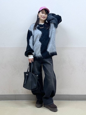 「アイテム（スリッポン）」を使った、emaさん（レディース・155cm・30代）の冬コーディネート