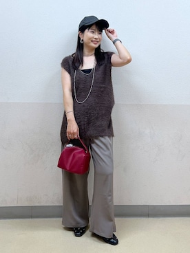 「アイテム（ベスト）」を使った、emaさん（レディース・155cm・30代）の夏コーディネート