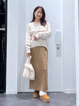「LAKOLE（ラコレ）のアイテム（その他シューズ）」を使った、emaさん（レディース・155cm）の秋コーディネート
