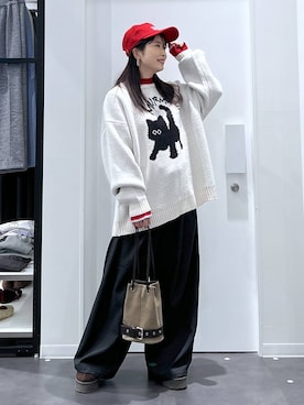 「アイテム（スリッポン）」を使った、emaさん（レディース・155cm・30代）の冬コーディネート