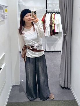 「アイテム（ヘアバンド）」を使った、emaさん（レディース・155cm）の秋コーディネート