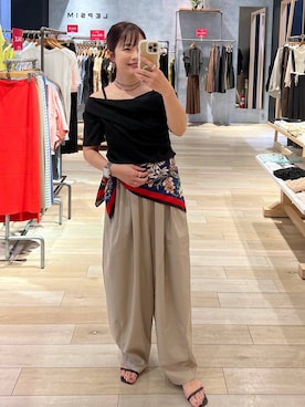 「ママコーデ」｜「アイテム（財布/小物）」を使った、emaさん（レディース・155cm）の夏コーディネート