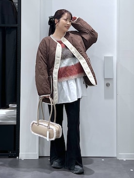 「アイテム（シュシュ）」を使った、emaさん（レディース・155cm・30代）の秋コーディネート