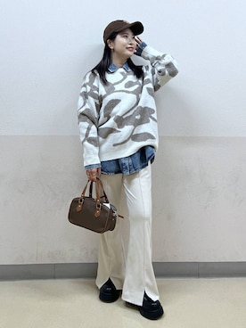 「アイテム（ピアス（両耳用））」を使った、emaさん（レディース・155cm・30代）の秋コーディネート