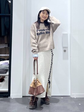 「アイテム（スリッポン）」を使った、emaさん（レディース・155cm・30代）の冬コーディネート