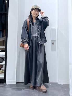 「アイテム（デニムジャケット）」を使った、emaさん（レディース・155cm・30代）の冬コーディネート