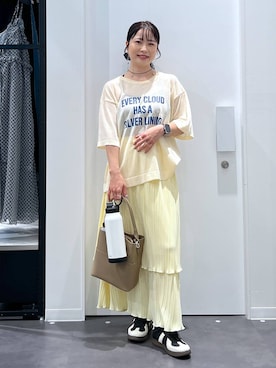 「アイテム（スカート）」を使った、emaさん（レディース・155cm）の夏コーディネート