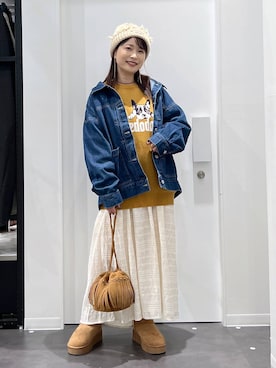 「アイテム（ワンピース）」を使った、emaさん（レディース・155cm・30代）の秋コーディネート