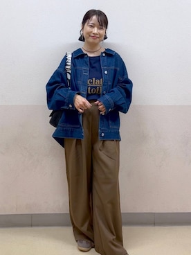 「アイテム（デニムジャケット）」を使った、emaさん（レディース・155cm・30代）の秋コーディネート