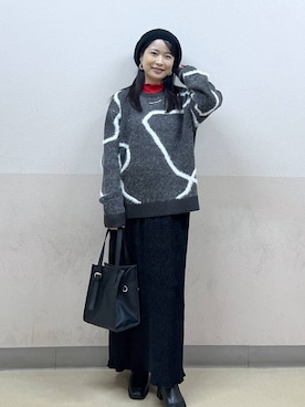 「アイテム（ハンチング/ベレー帽）」を使った、emaさん（レディース・155cm・30代）の冬コーディネート