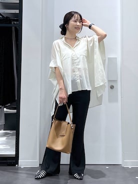 「リラックス」｜emaさん（レディース・155cm）の春コーディネート