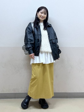 「アイテム（ブルゾン）」を使った、emaさん（レディース・155cm・30代）の秋コーディネート