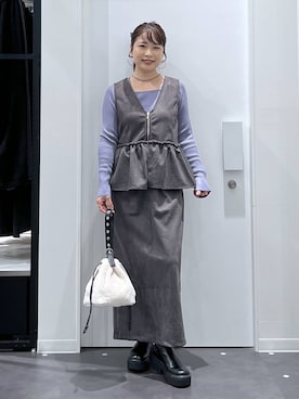 「アイテム（シュシュ）」を使った、emaさん（レディース・155cm・30代）の秋コーディネート