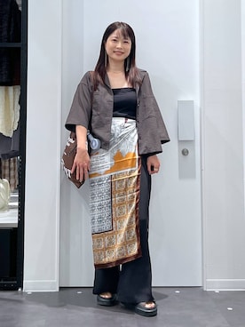 「アイテム（サンダル）」を使った、emaさん（レディース・155cm・30代）の夏コーディネート