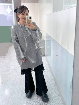 「アイテム（ピアス（両耳用））」を使った、emaさん（レディース・155cm）の秋コーディネート