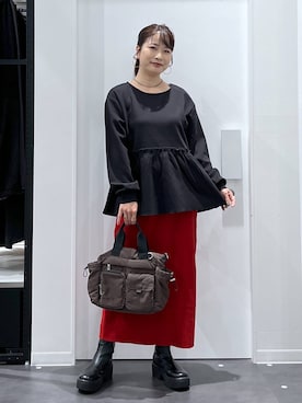 「アイテム（リング）」を使った、emaさん（レディース・155cm）の秋コーディネート