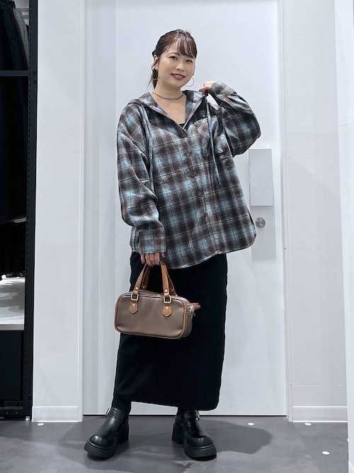 セール】ネルチェックフードシャツ / 611814（シャツ/ブラウス