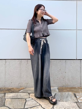 「アイテム（カーディガン/ボレロ）」を使った、emaさん（レディース・155cm・30代）の夏コーディネート