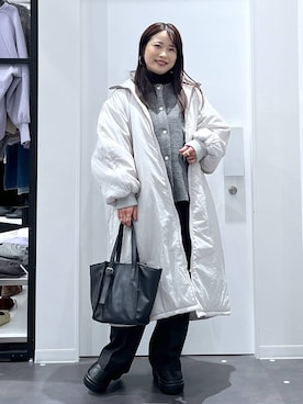 「アイテム（カーディガン/ボレロ）」を使った、emaさん（レディース・155cm・30代）の冬コーディネート