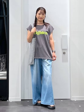 「LAKOLE（ラコレ）のアイテム（サンダル）」を使った、emaさん（レディース・155cm）の夏コーディネート