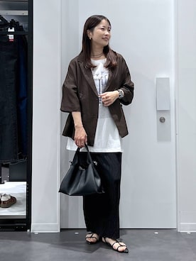 「LAKOLE（ラコレ）のステンレスアングルリング / 318547（リング、その他）」を使った、emaさん（レディース）の春コーディネート