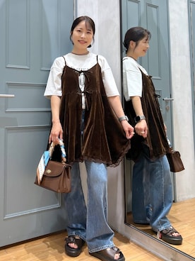 「アイテム（ヘアアクセサリー）」を使った、emaさん（レディース・155cm・30代）の夏コーディネート