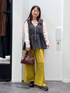 「アイテム（ピアス（両耳用））」を使った、emaさん（レディース・155cm・30代）の秋コーディネート
