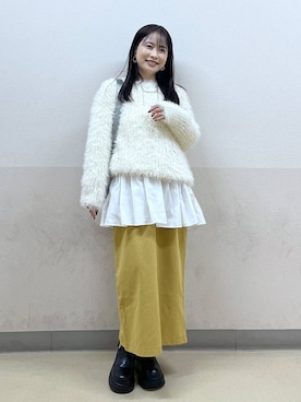 「アイテム（スカート）」を使った、emaさん（レディース・155cm・30代）の秋コーディネート