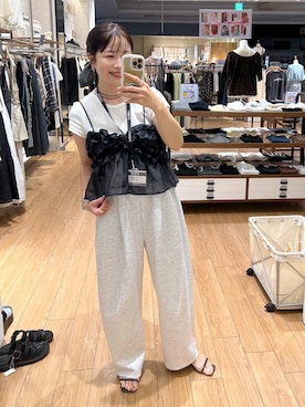 「アイテム（ヘアアクセサリー）」を使った、emaさん（レディース・155cm・30代）の夏コーディネート
