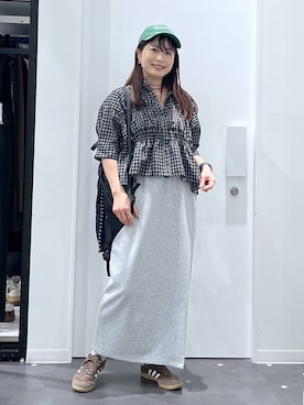「アイテム（キャップ）」を使った、emaさん（レディース・155cm）の春コーディネート