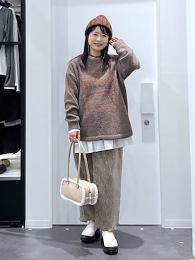 「アイテム（リング）」を使った、emaさん（レディース・155cm）の秋コーディネート