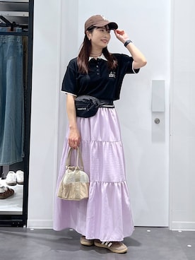 「LAKOLE（ラコレ）のステンレスアングルリング / 318547（リング、その他）」を使った、emaさん（レディース）の春コーディネート
