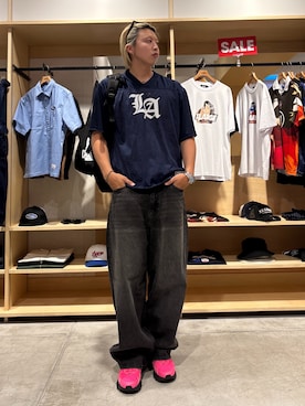 「アイテム（バックパック/リュック）」を使った、muさん（メンズ・185cm）の夏コーディネート